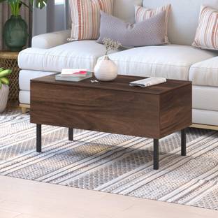 BLUEWUD Kasvon Center Sofa Tea/Teapoy Console Table with Storage Box Engineered Wood Coffee Table