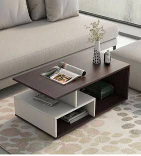 FORKTAIL Engineered Wood Center Table/Teapoy with Shelve for Living Room Engineered Wood Coffee Table