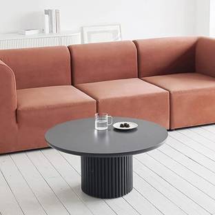 Radha Impex Modern RIVA Grey Round Wood Coffee Table For Living Room Engineered Wood Coffee Table