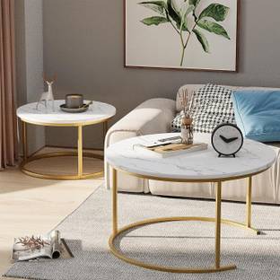 AMalikShoppee Engineered Wood Coffee Table With Metal Stand For Home And Living Room Engineered Wood Coffee Table