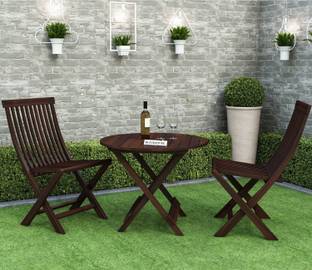 PR FURNITURE Solid Sheesham Wood Patio Outdoor/ Indoor Folding Coffee Table With Chairs | Solid Wood Coffee Table