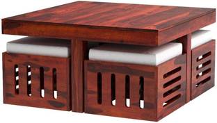 UNITEK FURNITURE Mercury Rosewood ( Sheesham ) Tea Table With Stool Solid Wood Coffee Table