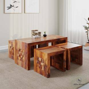 Cherry Wood Rosewood ( Sheessham ) 4 Stool Solid Wood Coffee Table