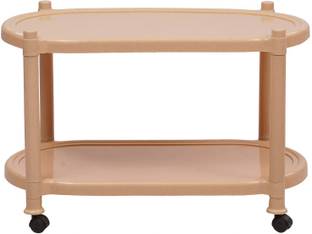 Supreme Aqua Center Trolley Rectangular Table-Marbel Beige Plastic Coffee Table