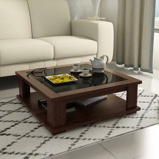 Hometown Antwerp Center Table With Glass In Sheesham Colour Glass Coffee Table