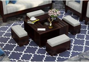 Cherry Wood Sheesham (Rosewood ) Center Table With 4 Stool Solid Wood Coffee Table