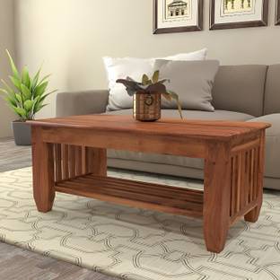 PR FURNITURE Solid Sheesham Wood Coffee Table With Storage For Living Room/ Restaurant | Solid Wood Coffee Table