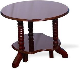 MONO FURN Wooden Round- Tea poy - Polished Finish Engineered Wood Coffee Table