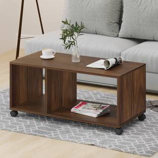 BLUEWUD Taury Center Sofa Tea/Teapoy Console Table with Wheels Engineered Wood Coffee Table