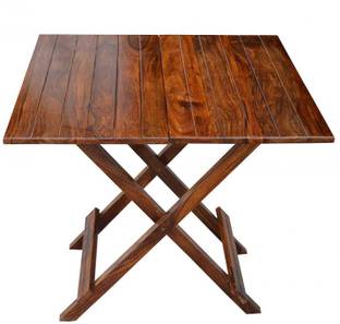 क्राफ्ट डी आर्ट्स Sheesham Wood Patio Square Folding Table | Patio Coffee Table | सॉलिड वुड कॉफ़ी टेबल