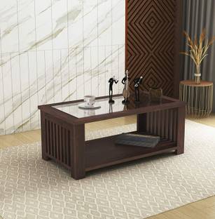 Ganpati Arts 43" Maharaja Sheesham Coffee Table With Glass Top for Office/Living/Guest Room Glass Coffee Table