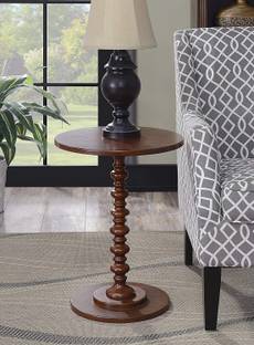 VASIL MART Round Wooden Side Table for Living Room with Pedestal End Table ( Wood,Brown ) Engineered Wood Coffee Table
