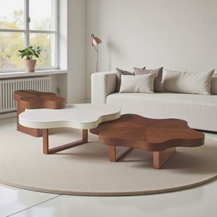 THE ATTIC The Attic Tria Cloud Coffee Table ,Honey & Cream Stone Coffee Table