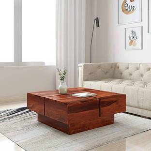HDWOOD Solid Sheesham Wood Square Coffee Table For Living Room/ Restaurant/ Café || Solid Wood Coffee Table