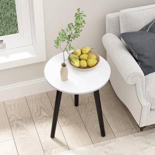 Device Bas with BROWN ART SHOPPEE Round Side Table, Nightstand Coffee End Table for Living Room, Bedroom Engineered Wood Coffee Table