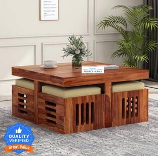 Flipkart Perfect Homes Pure Sheesham Wood Coffee Table set Solid Wood Coffee Table