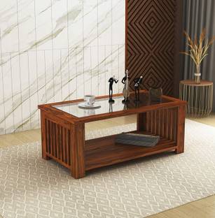 Ganpati Arts Sheesham Wood Maharaja Coffee/Tea/Wooden Sofa Center Table For Livingroom/Home Glass Coffee Table