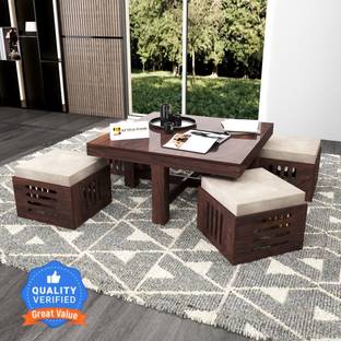 Kendalwood Furniture Premium Quality 4 Stool Coffee Table Center Table for living room Furniture Solid Wood Coffee Table