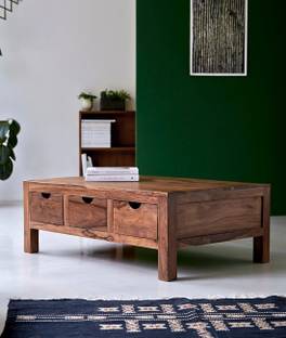 Allie Wood Rosewood ( Sheesham ) Drawer Storage Solid Wood Coffee Table