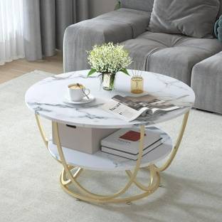 SS CRAFTMAKERS Right Choice Round Shape Coffee Table Engineered Wood Coffee Table