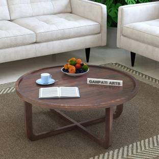 Ganpati Arts Sheesham Wood Round Coffee/Tea/Wooden Sofa Center Table For Home/Livingroom Solid Wood Coffee Table