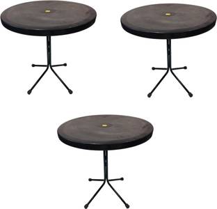KITHANIA Restaurant Table Dining Table Easily Foldable and Light Weight Table 3 PC Plastic 4 Seater Dining Table