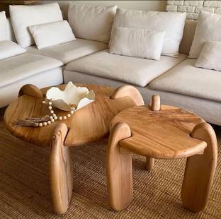 Mamata Wood Decor Solid Wood 2 Coffee Table for Living Room with Stylish Wood Legs |Center table 2 Solid Wood Coffee Table