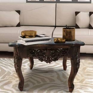 W.S.HANDICRAFTS Wooden Stool (Mango Wood) in carving design for Room Solid Wood Coffee Table
