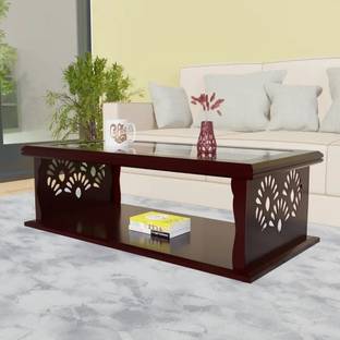 ELTOP ELTOP Engineered Wood Center Coffee Table with Glass Engineered Wood Coffee Table