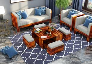 Cherry Wood Rosewood ( Sheesham ) Center Table With 4 Stool Solid Wood Coffee Table