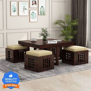 Allie Wood Petlin Sheesham ( Rosewood ) Solid Wood Coffee Table