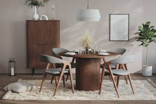 Radha Impex Round Wooden Coffee Table for Living Room Engineered Wood Coffee Table