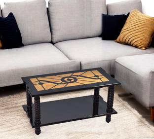 Woodnix Rectangle Coffee & Tea Table | Center Table with Storage Shelf Engineered Wood Coffee Table