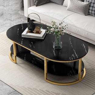 Suhailbrothers Metal Coffee Tables For Living Room Modern Coffee Table Oval Sofa Table Engineered Wood Coffee Table