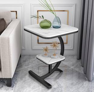 Vuhome Square coffee table with beautiful marble design for home decor Engineered Wood Coffee Table