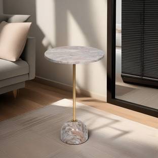 Little Extra Marble Knock Down Round Table Solid Wood Coffee Table