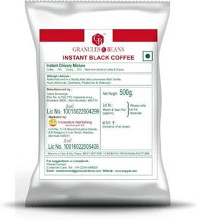 Granules N Beans Instant Black Coffee with Chicory- 500gms Instant Coffee