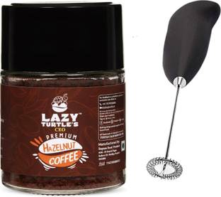 Lazy turtle's Hazelnut Coffee Powder with Frother Makes 22 Cup Instant Coffee