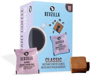 Bevzilla 10 Instant Coffee Cubes with Organic Date Palm Jaggery - Classic(Pack of 10) Instant Coffee