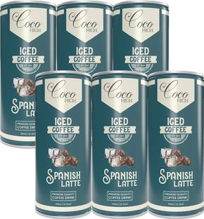 COCO HIGH Iced Coffee Spanish Latte 200 ML (Pack of 6)| Premium Quality Coffee Drink Cold Brew Coffee