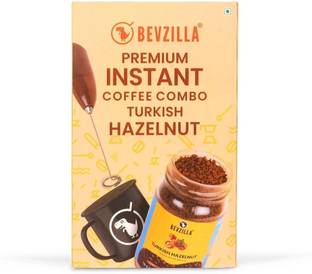 Bevzilla Turkish Hazelnut Coffee Powder Gift Set With Free Frother & Mug Instant Coffee