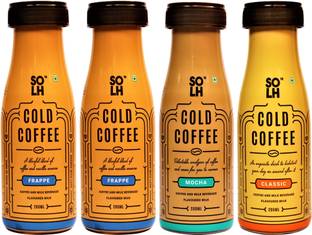 SOLH Assorted Cold Coffee | Pack of 4 Ready to Drink,Cold Coffee Bottle 200ml Instant Coffee