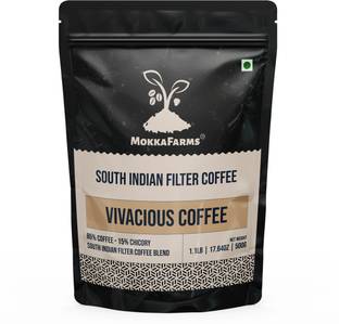 Mokkafarms Vivacious Coffee - 500g|Filter Coffee| 85% Coffee, 15% Chicory| Roast & Ground Coffee