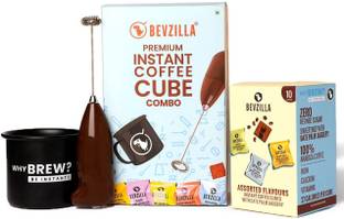 Bevzilla Instant Coffee Cubes Gift Set With Frother & Mug Instant Coffee
