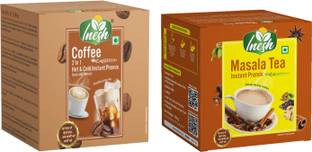 inesh Coffee 2 in 1 hot & Cold And Masala Tea Instant Premix set of 2 (20 Sachets). Instant Coffee