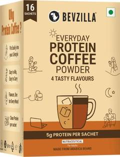 Bevzilla Everyday Protein Coffee Powder, 4 Flavoured Instant Coffee