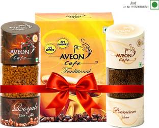 AVEON Cafe Traditional, Royale & Premium Flavoured Coffee Combo (3 x 200g + 100g) Instant Coffee