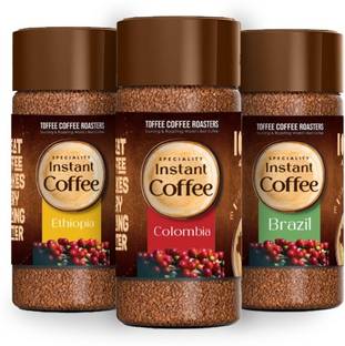 Toffee Coffee Roasters Assorted Speciality | Arabica | Ready in Seconds | Brazil, Colombia, Ethiopia Instant Coffee