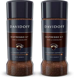 Davidoff Espresso 57 Intense, Instant Coffee,Ground, 100g (2 Pack), Glass Bottle Instant Coffee
