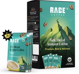 RAGE Silk Blend Classic Sachets | Pack of 30 | Rich & Bold Instant Coffee flavour Instant Coffee